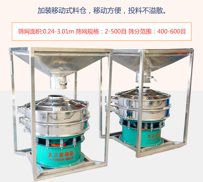 加裝移動式料倉，移動方便，投料不溢散。